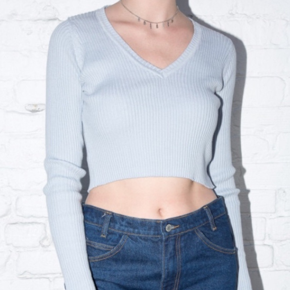 Baby blue brandy Melville cropped sweater